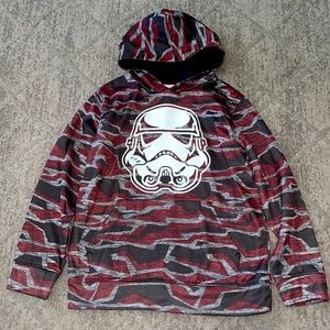 Boys Disney Star Wars Storm Trooper Pull Over Hoodie Sweatshirt - size L (10/12)